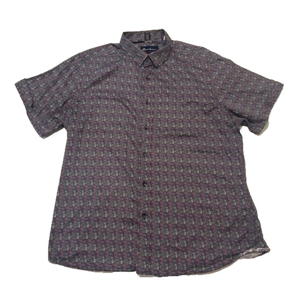 Robert Graham Men's Modern Americana Tailored Fit Short Sleeve Shirt - Size 2XL